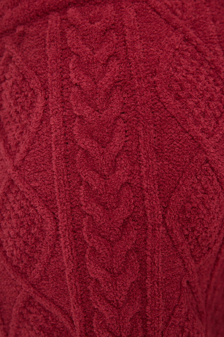 SOLID SHORT COZY CHENILLE CABLE KNIT -  - P.J. Salvage
