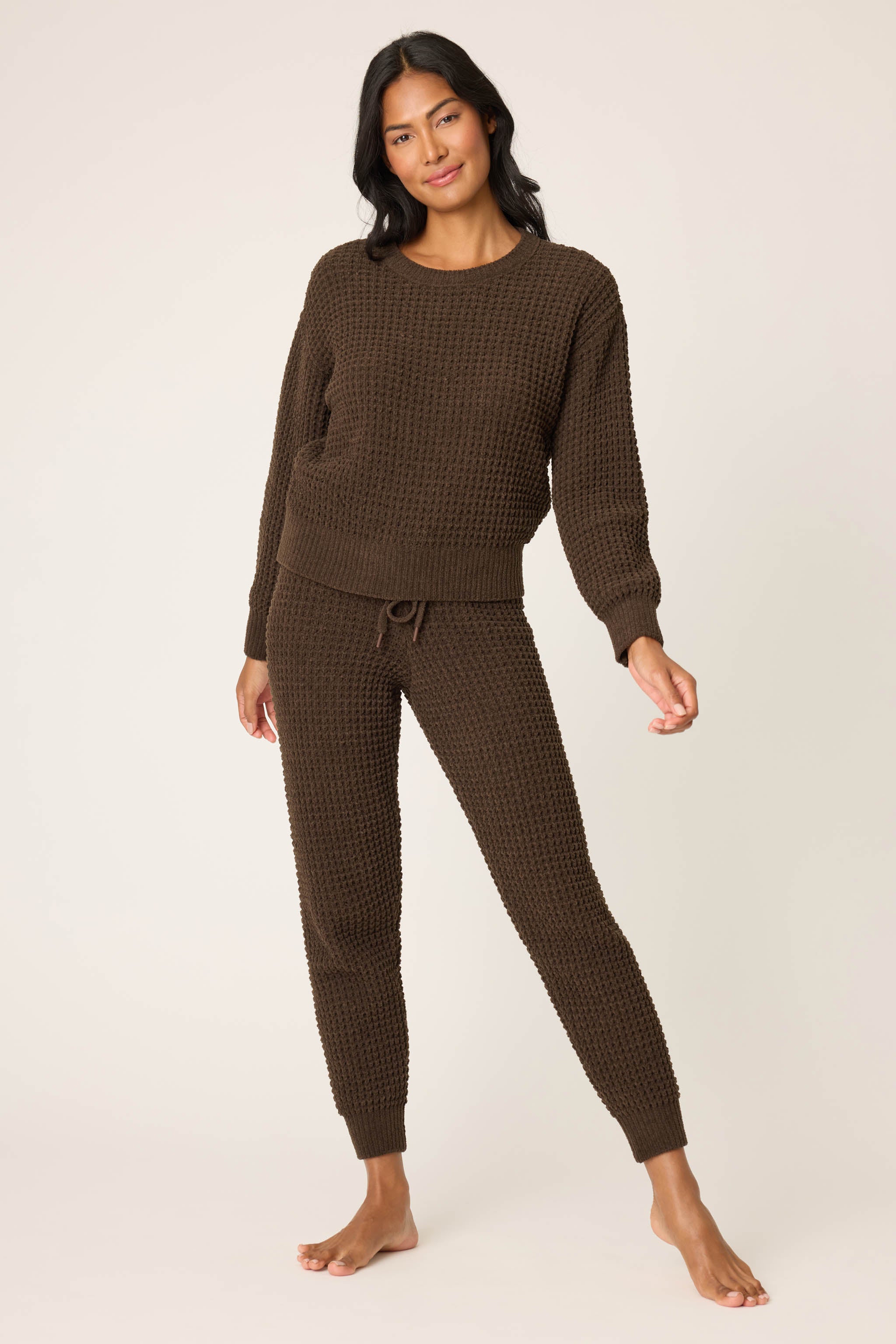 Chenille Waffle Chocolate Banded Pants | P.J. Salvage