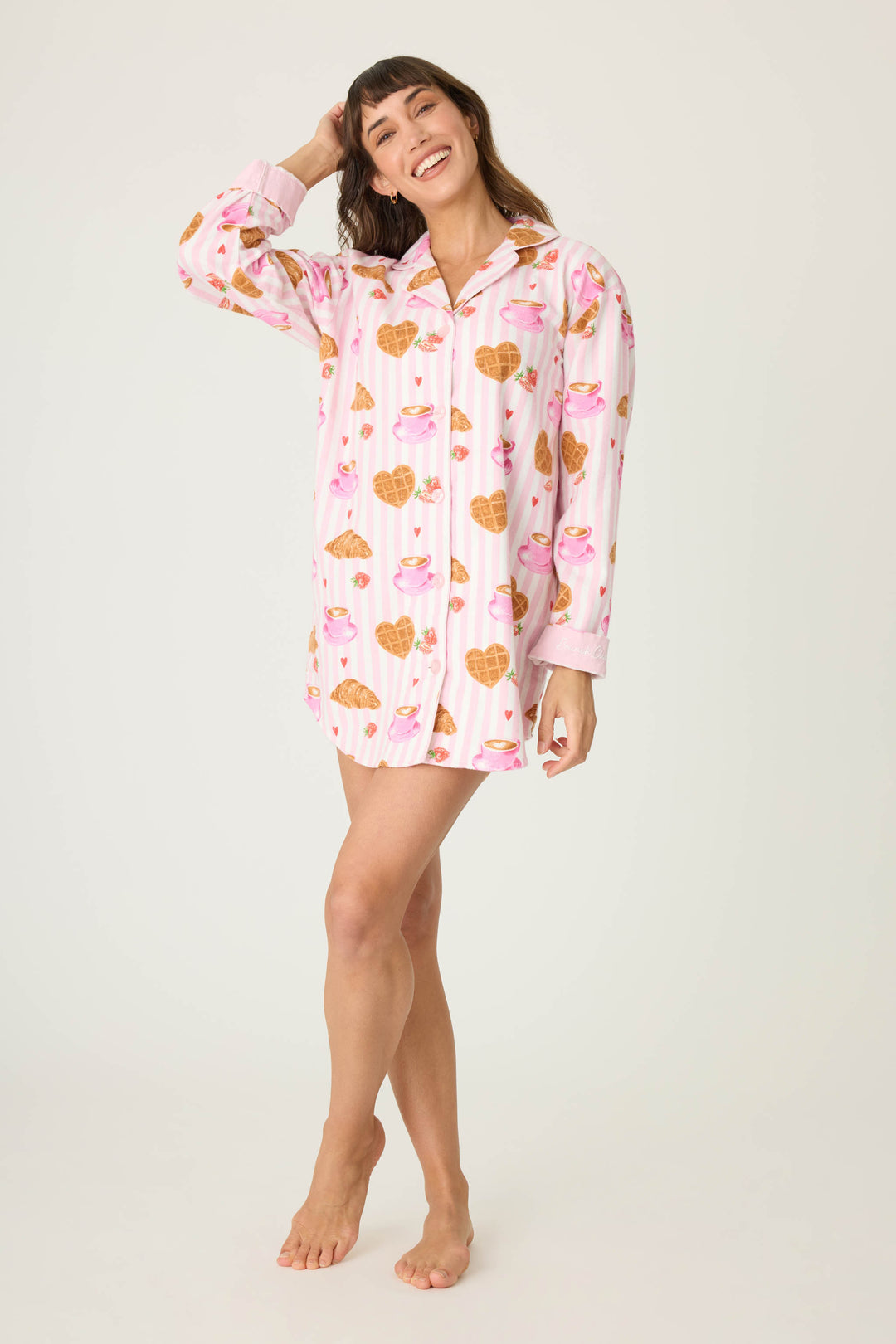 BRUNCH NIGHT SHIRT FLANNELS - pink - Night Shirts - P.J. Salvage