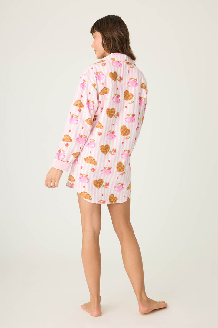 BRUNCH NIGHT SHIRT FLANNELS - pink - Night Shirts - P.J. Salvage