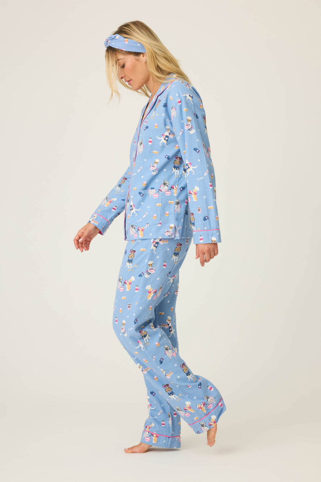 Baked Woof Love Dog Print Flannel PJ Set - 3-Piece Set - P.J. Salvage
