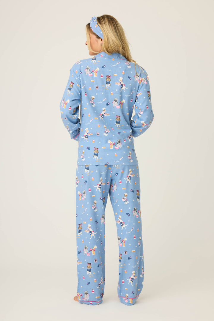 Baked Woof Love Dog Print Flannel PJ Set - 3-Piece Set - P.J. Salvage