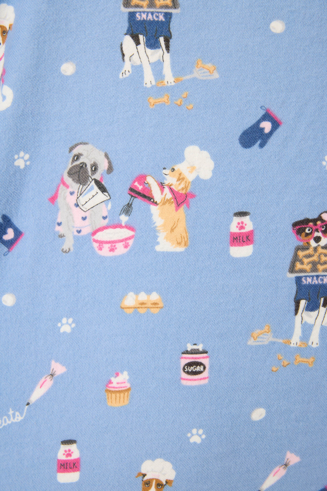 Baked Woof Love Dog Print Flannel PJ Set - 3-Piece Set - P.J. Salvage