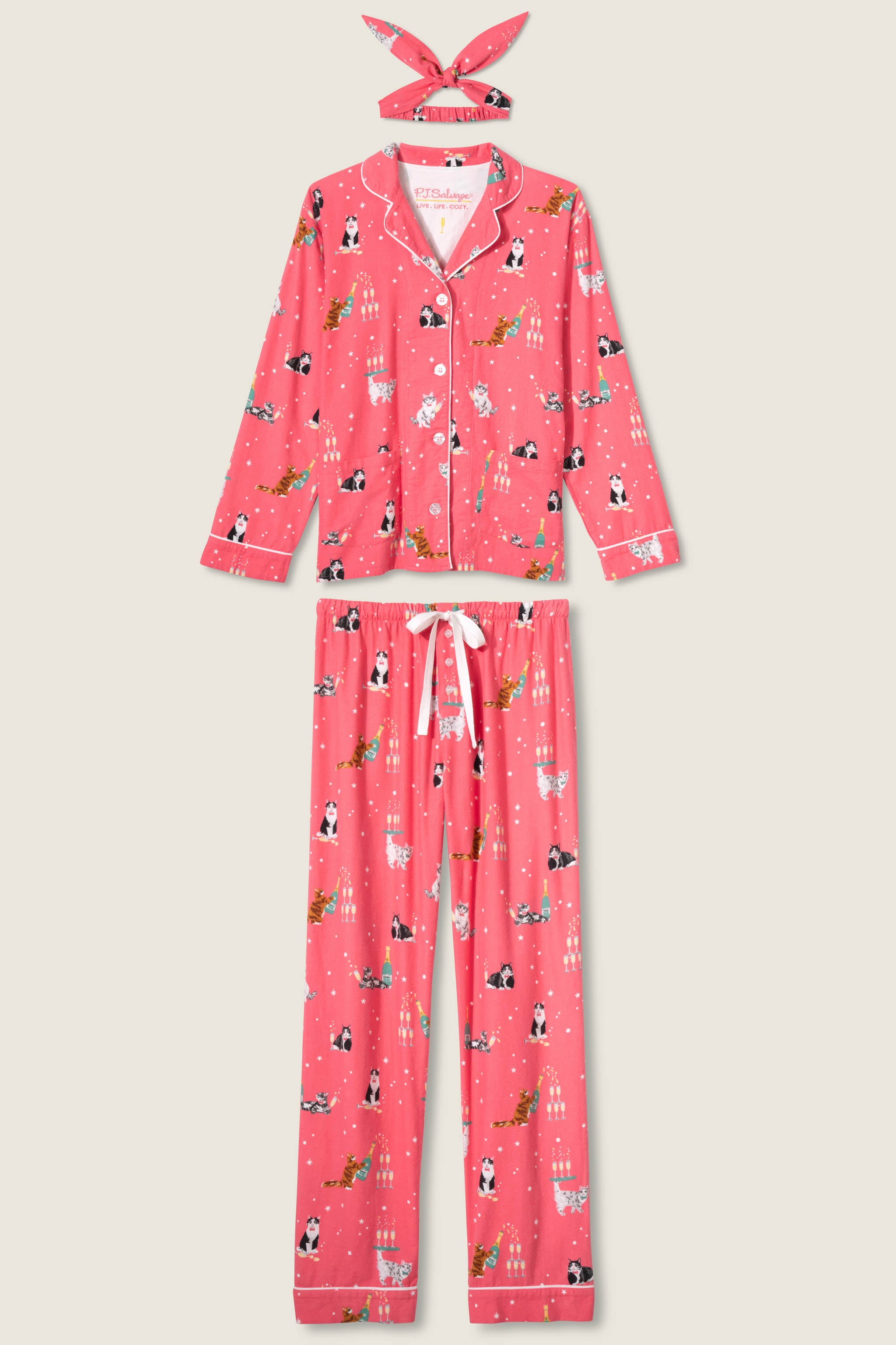Let's Get Fizzical 3-Piece Plus Size Flannel PJ Set | P.J. Salvage
