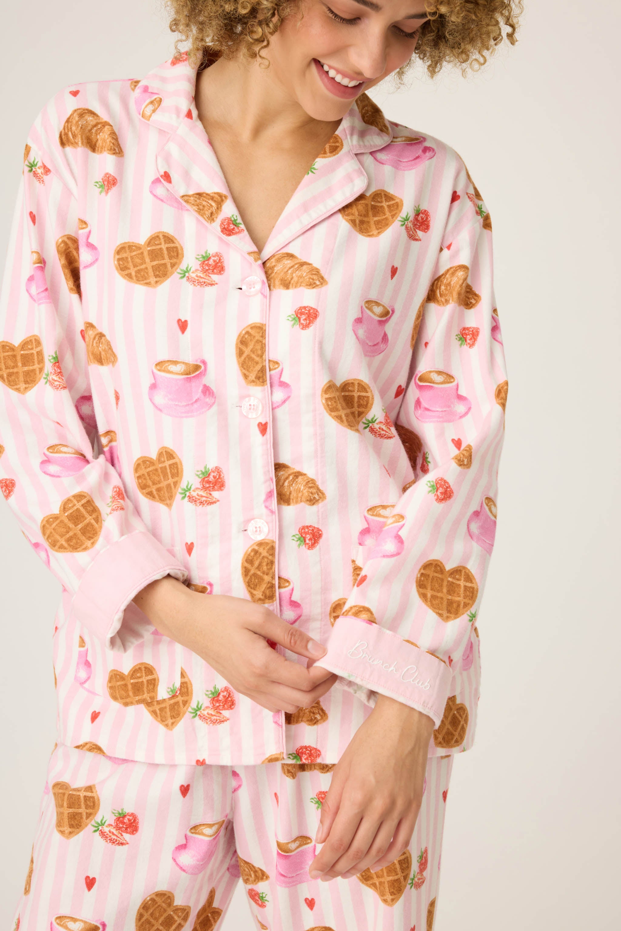 Brunch Club Breakfast 3-Piece Flannel PJ Set | P.J. Salvage