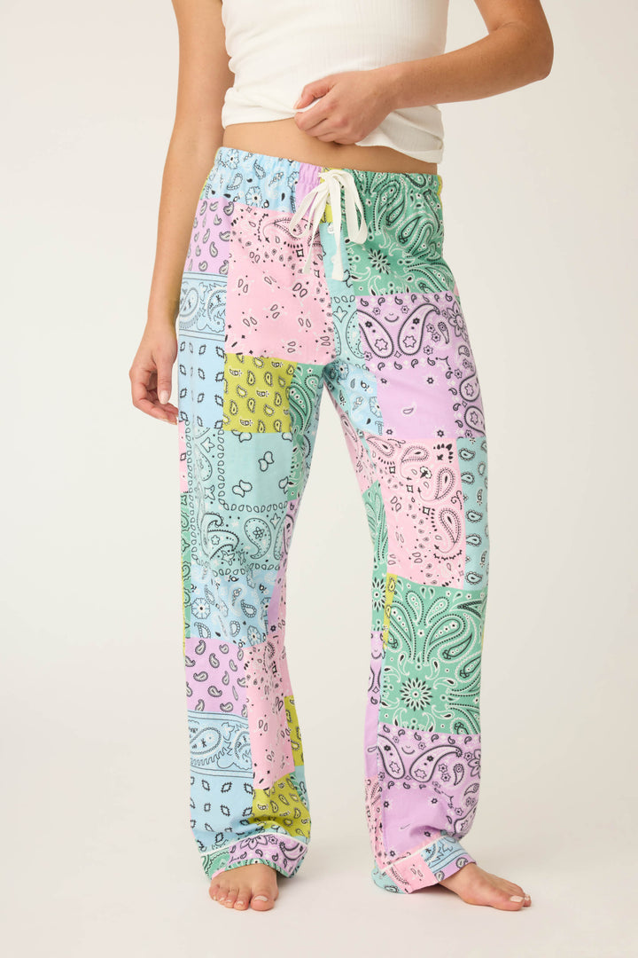 BANDANA OPEN LEG PANT FLANNELS - multi - Open Leg Pants - P.J. Salvage