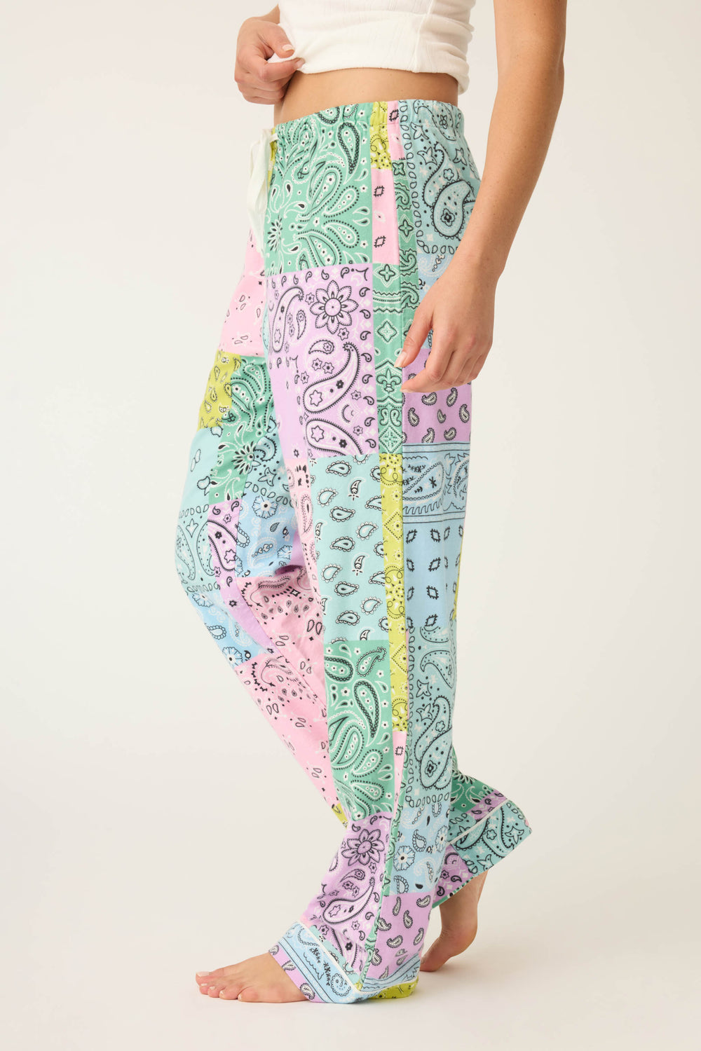BANDANA OPEN LEG PANT FLANNELS - multi - Open Leg Pants - P.J. Salvage