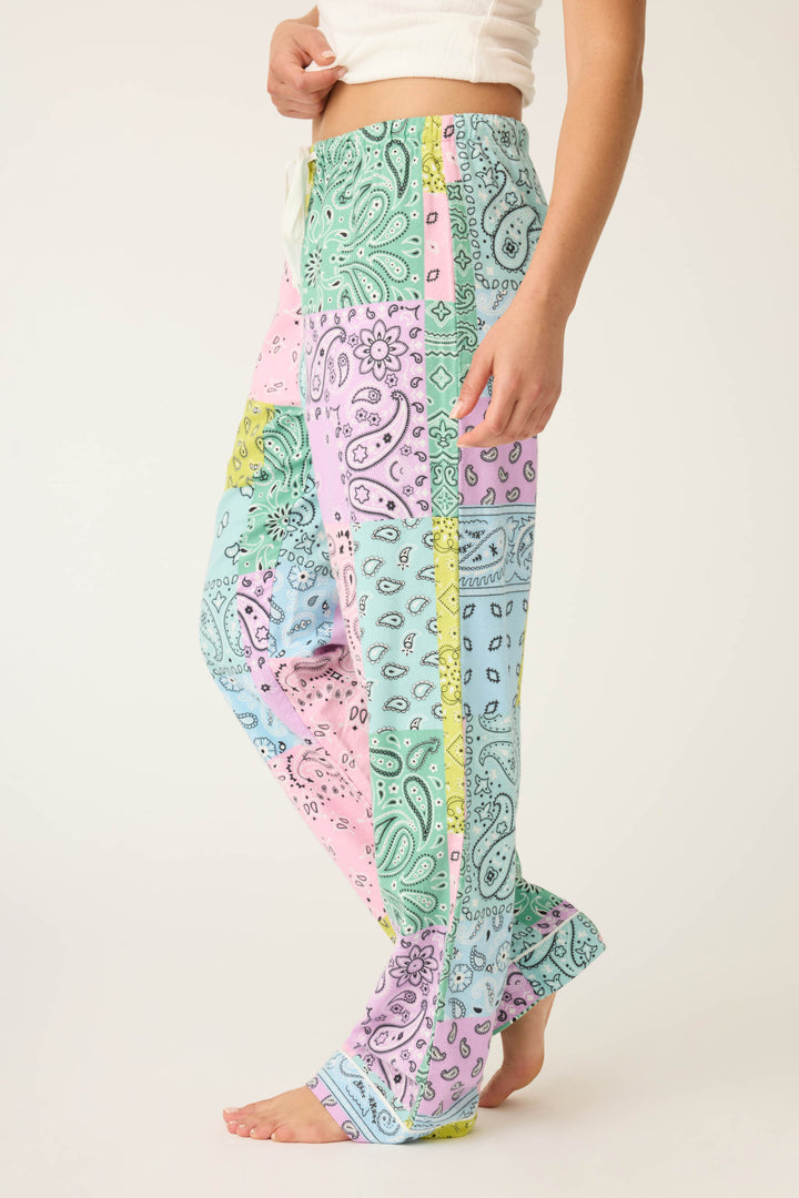 BANDANA OPEN LEG PANT FLANNELS - multi - Open Leg Pants - P.J. Salvage