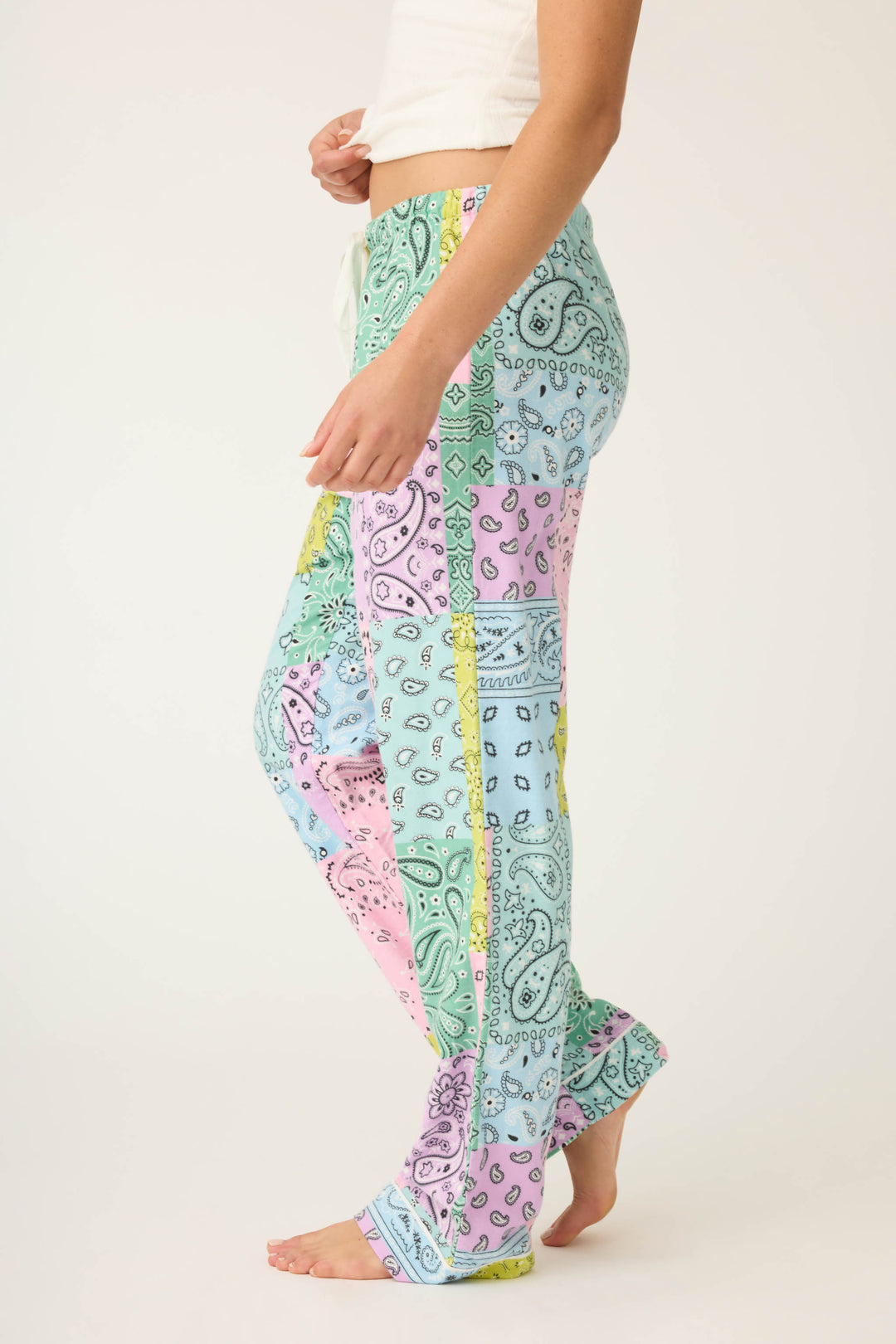 BANDANA OPEN LEG PANT FLANNELS - multi - Open Leg Pants - P.J. Salvage