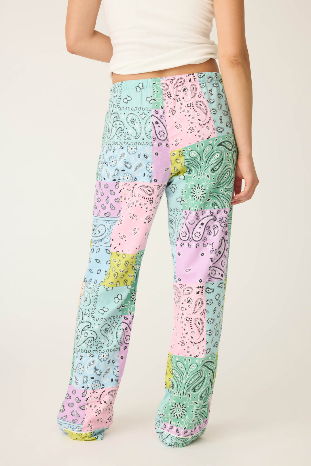 BANDANA OPEN LEG PANT FLANNELS - multi - Open Leg Pants - P.J. Salvage