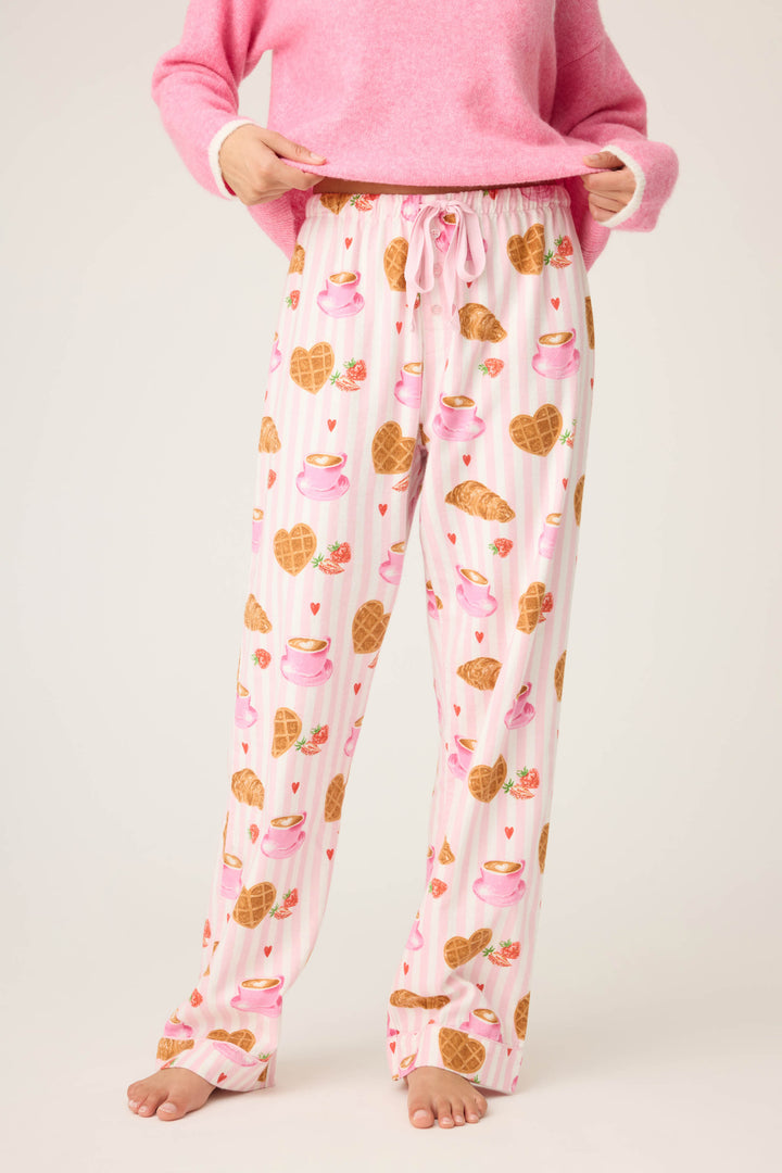 DOGS PANT FLANNELS - pink - Open Leg Pants - P.J. Salvage