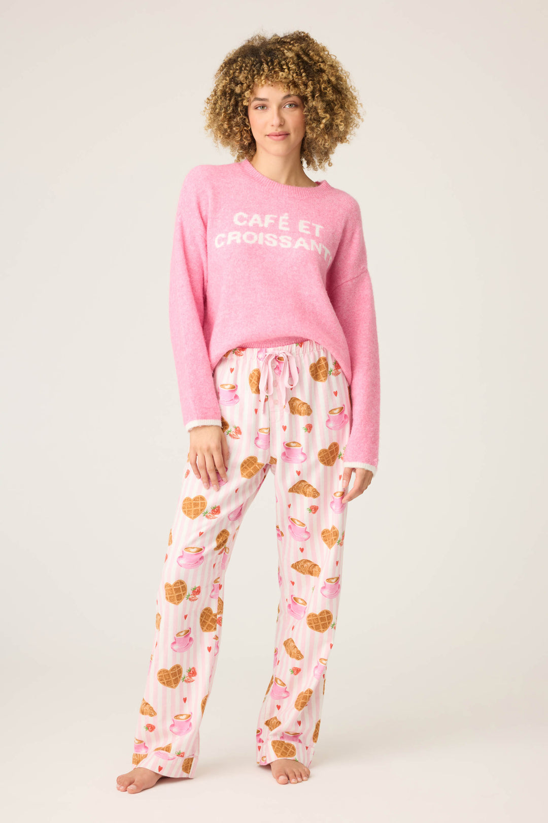 DOGS PANT FLANNELS - pink - Open Leg Pants - P.J. Salvage