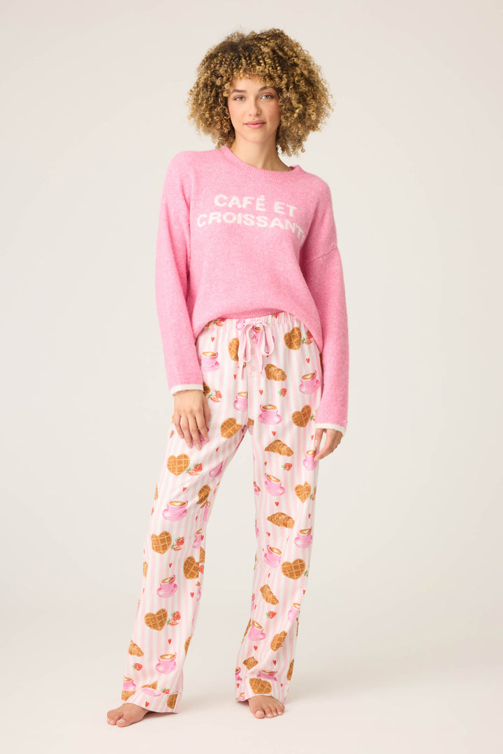 DOGS PANT FLANNELS - pink - Open Leg Pants - P.J. Salvage