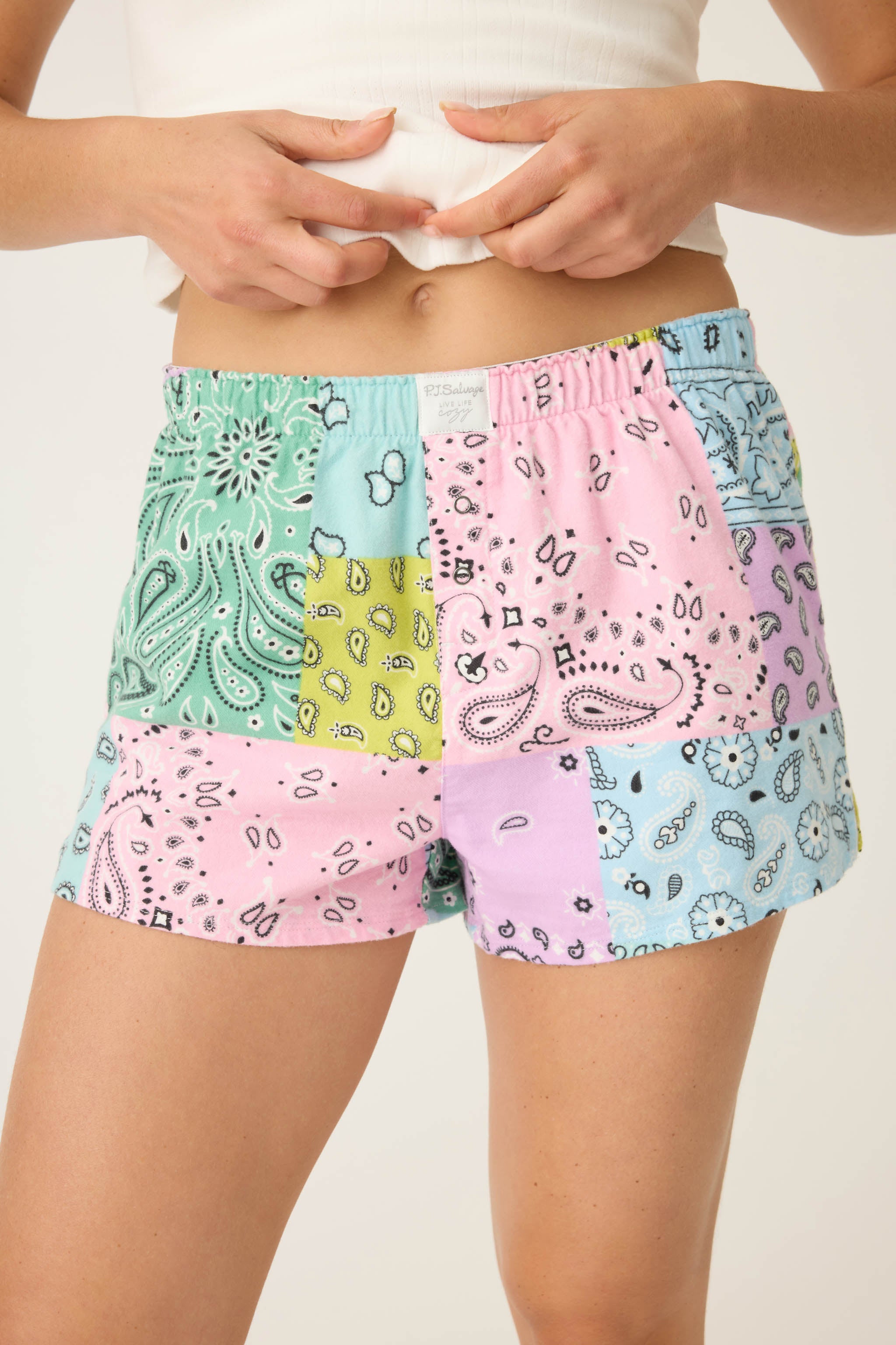 Howdy Honey Paisley Print Flannel Shorts | P.J. Salvage