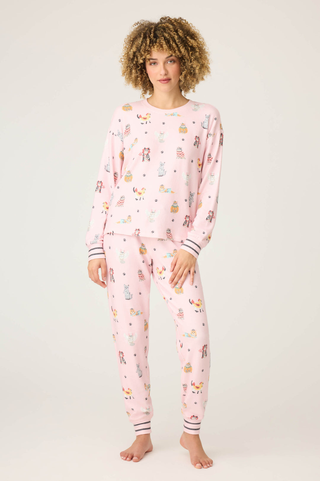 CATS CREW LONG SLEEVE FELINE SPOOKY -  - P.J. Salvage