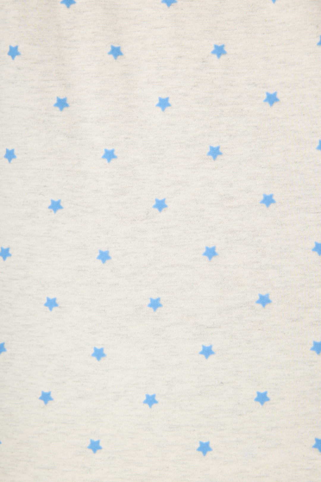 The P.J. Salvage Pant Set FLOCKING NOTCH COLLAR PJ SET LADY LUCK features white fabric adorned with a repeating pattern of small, evenly spaced blue stars.