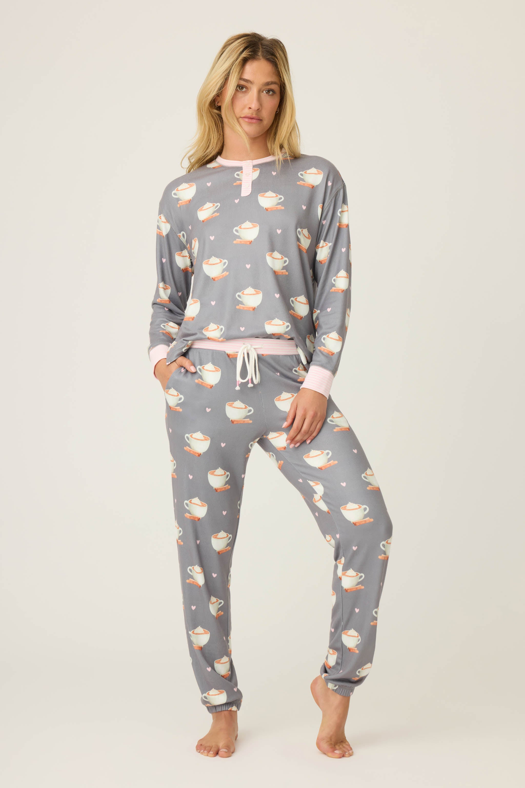 Love You A Latte Coffee Print PJ Set | P.J. Salvage
