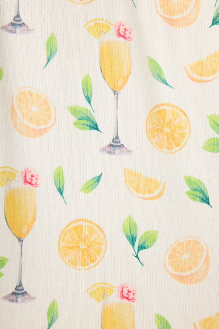 Mimosa Me Drink Print Long Sleeve Top