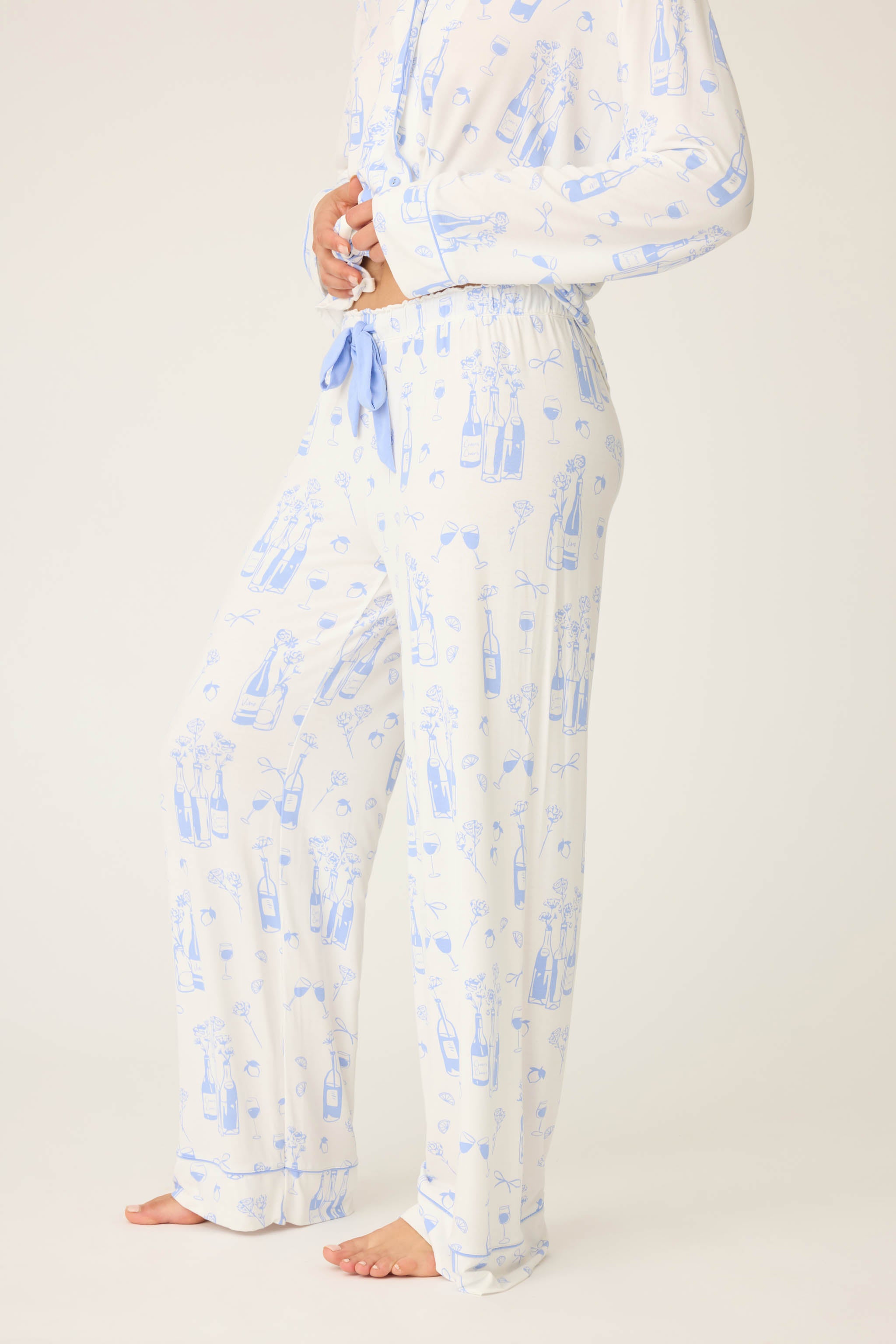 casey casey × arts&science pajama pants Women's Blue & White Print Sleep Pants – P.J. Salvage