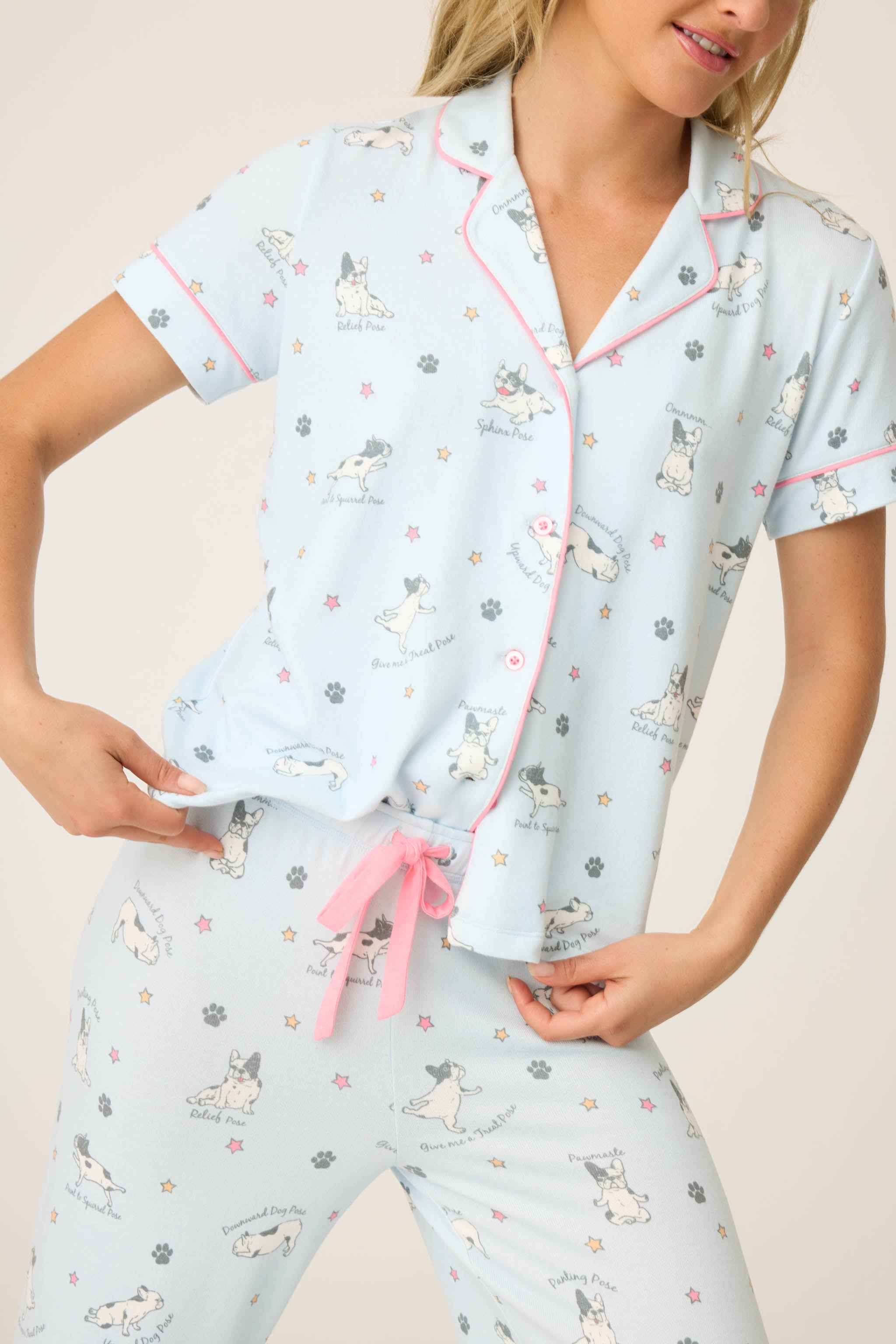 Women's Blue Yoga Dog Print PJ Set – P.J. Salvage