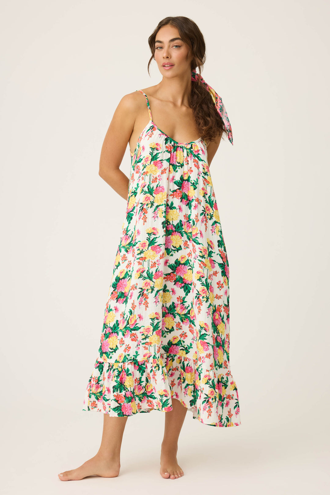 PJS x PQ Swim Tropical Floral Midi Dress - Dresses - P.J. Salvage