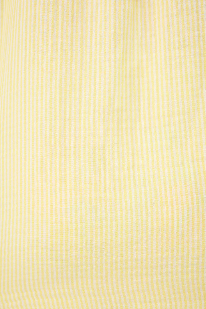 PJS x PQ Swim Yellow Stripe Gauze Long Sleeve Coverup - Long Sleeve Tops - P.J. Salvage