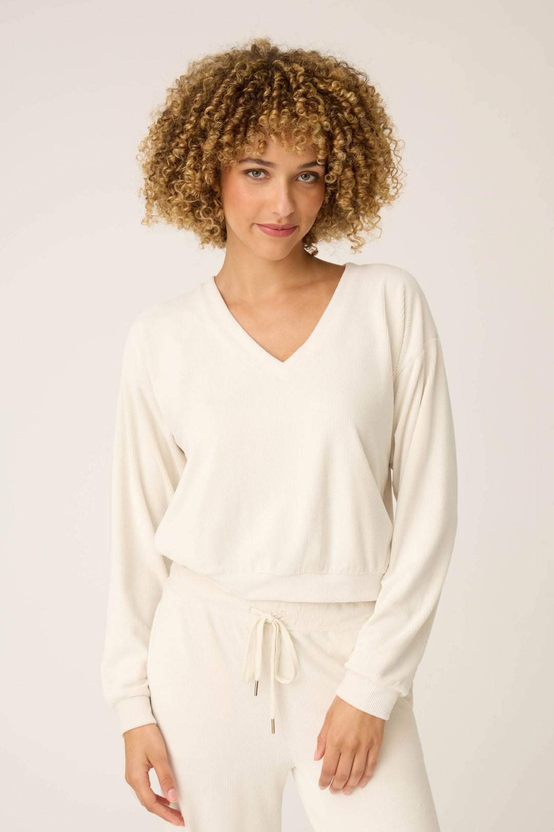 SOLID V - NECK LONG SLEEVE CRAVING CORDUROY -  - P.J. Salvage