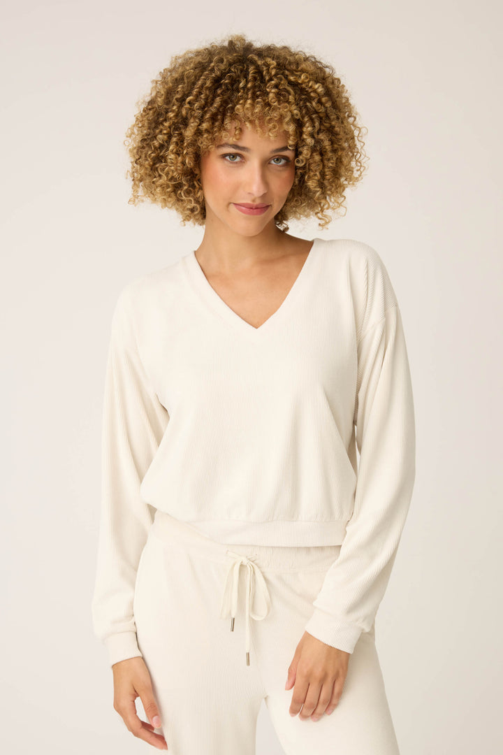 SOLID V - NECK LONG SLEEVE CRAVING CORDUROY -  - P.J. Salvage