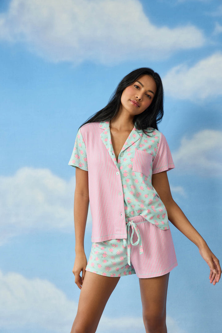 ROSE STRIPE PJ SET SECRET GARDEN - PJ Sets - P.J. Salvage