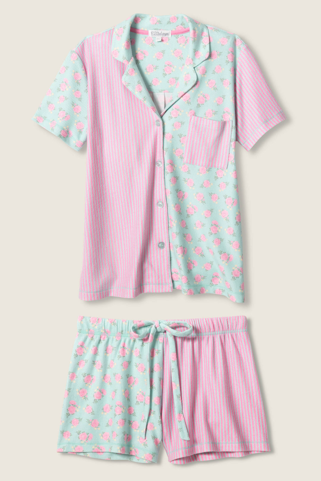 ROSE STRIPE PJ SET SECRET GARDEN - PJ Sets - P.J. Salvage