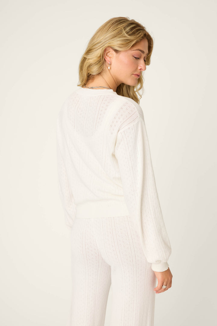 Sweetheart Pointelle Knit Cardigan - Cardigans - P.J. Salvage
