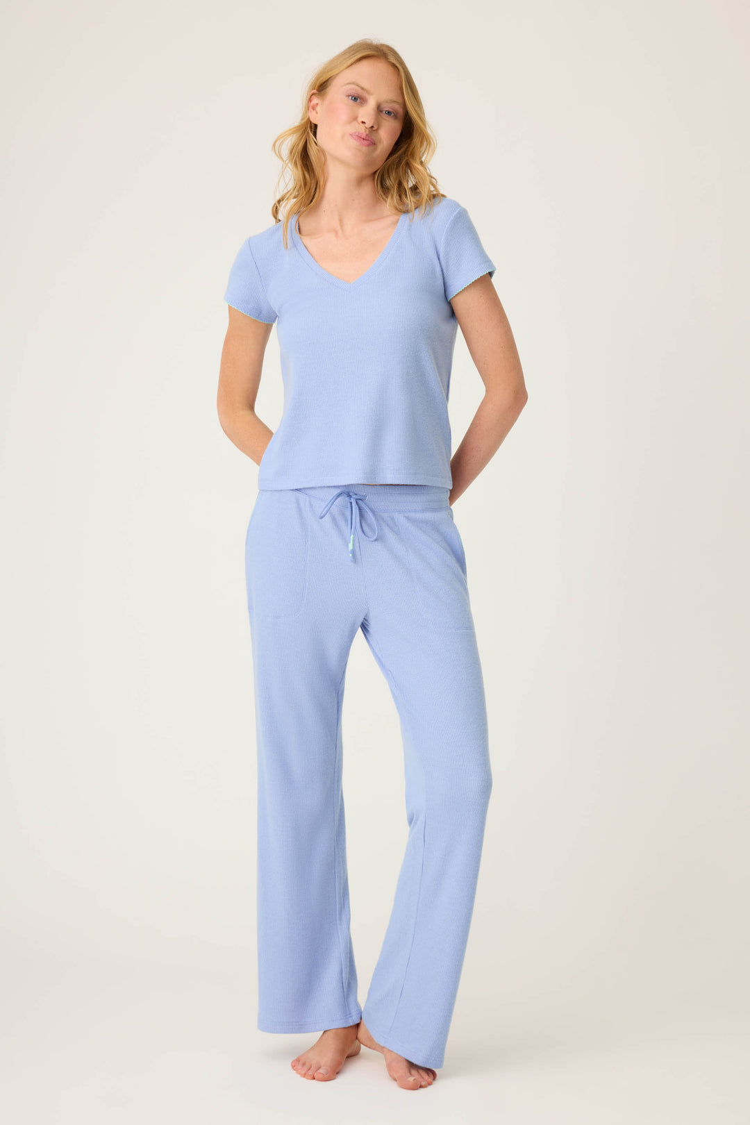 SOLID V - NECK SHORT SLEEVE T - SHIRT VACAY VIBES - P.J. Salvage