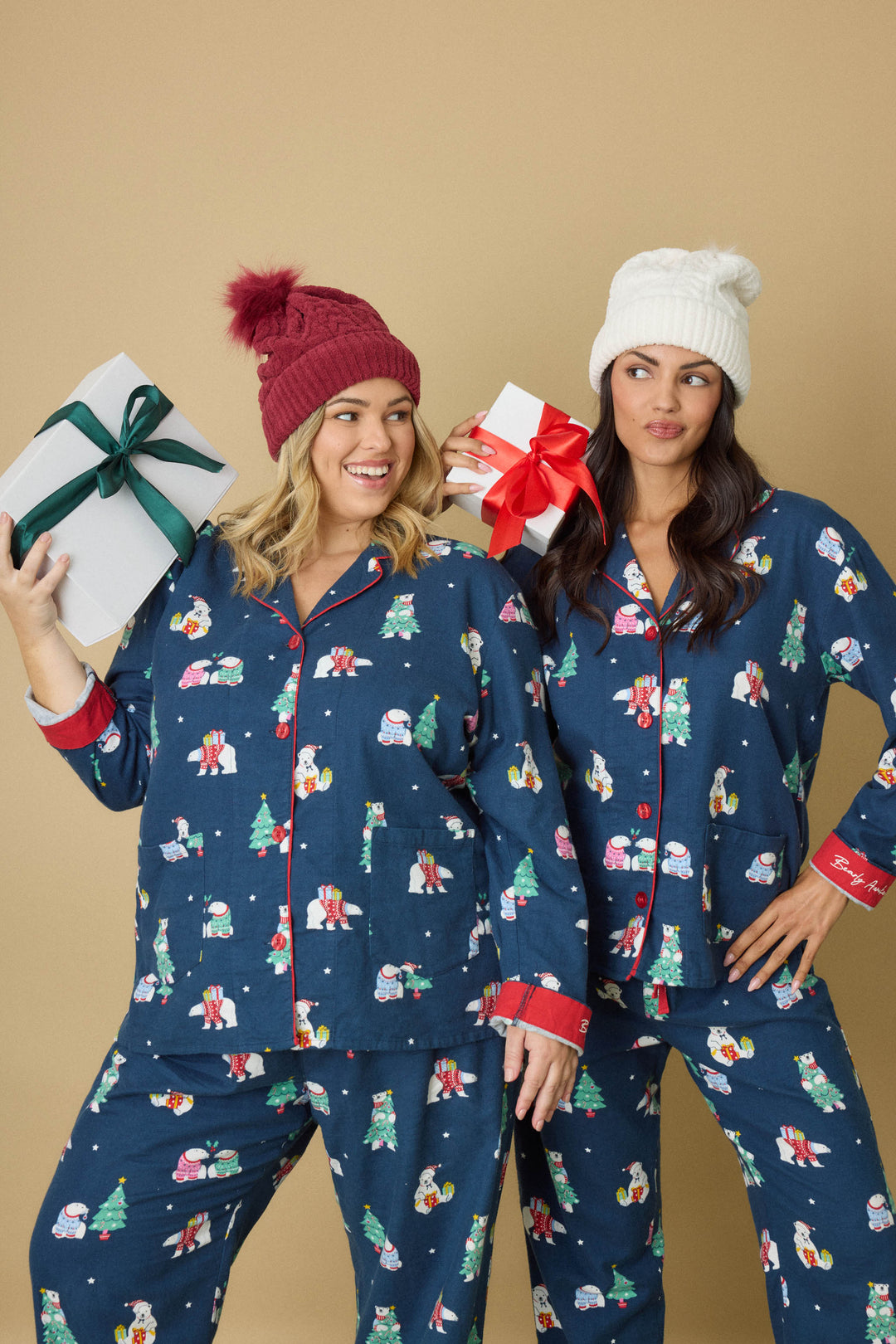 Bearly Awake 3-Piece Fam Plus Size Flannel PJ Set