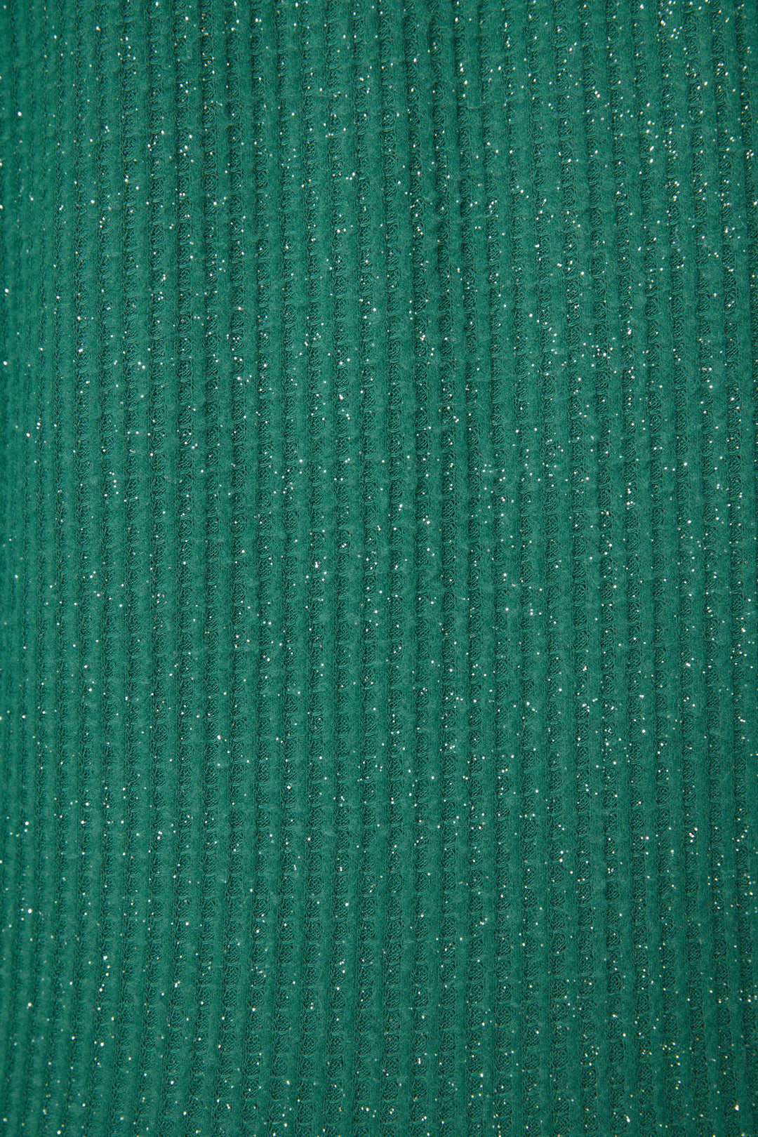 Close-up of the SOLID PJ SET FIRESIDE SPARKLE SETS by P.J. Salvage, featuring green ribbed fabric with fine vertical lines and subtle silver glitter accents throughout.