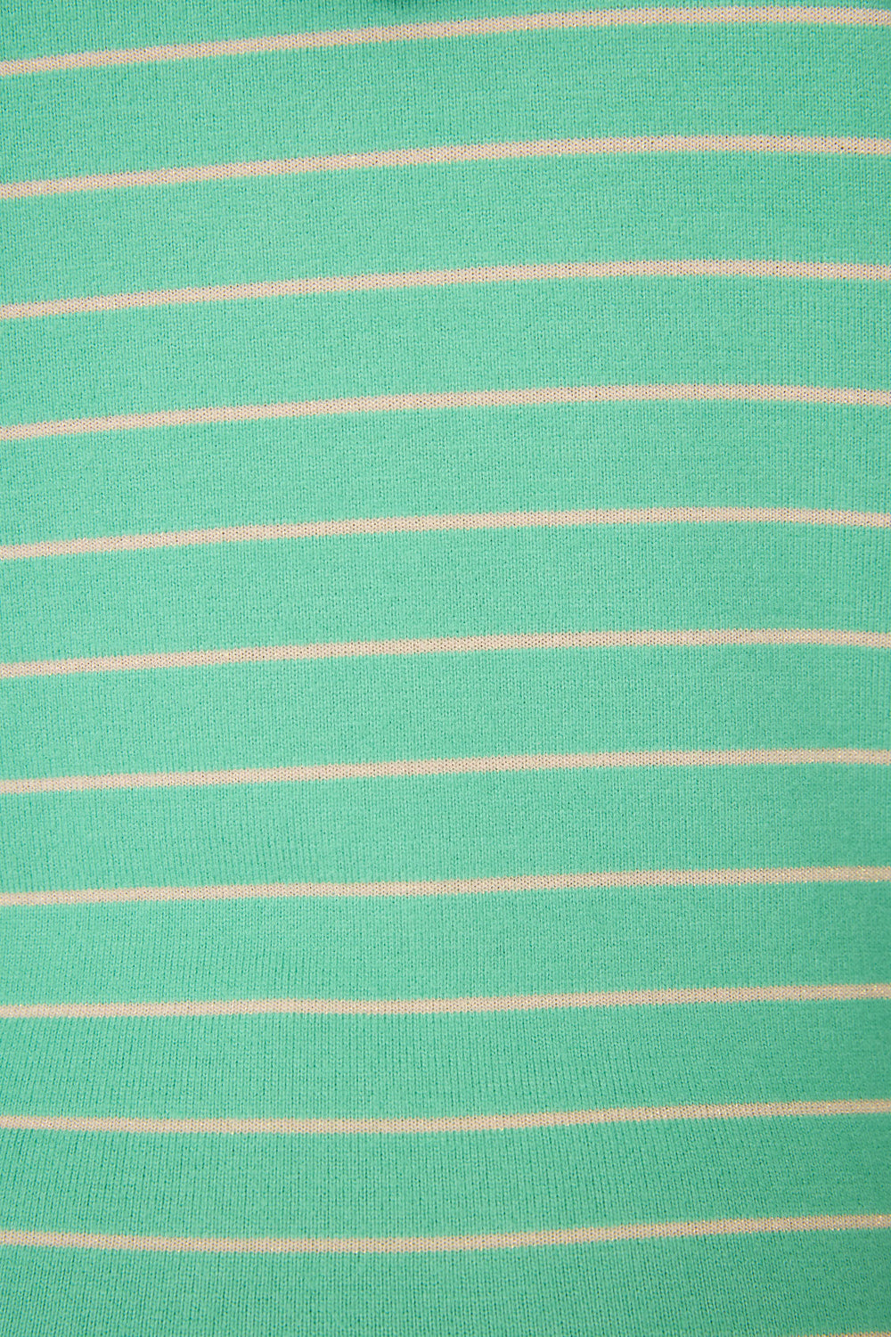 Close-up of the STRIPES HOODIE PEACE & PAWLIDAYS by P.J. Salvage, showcasing smooth, slightly stretchy fabric with thin white horizontal stripes on a light teal green background.