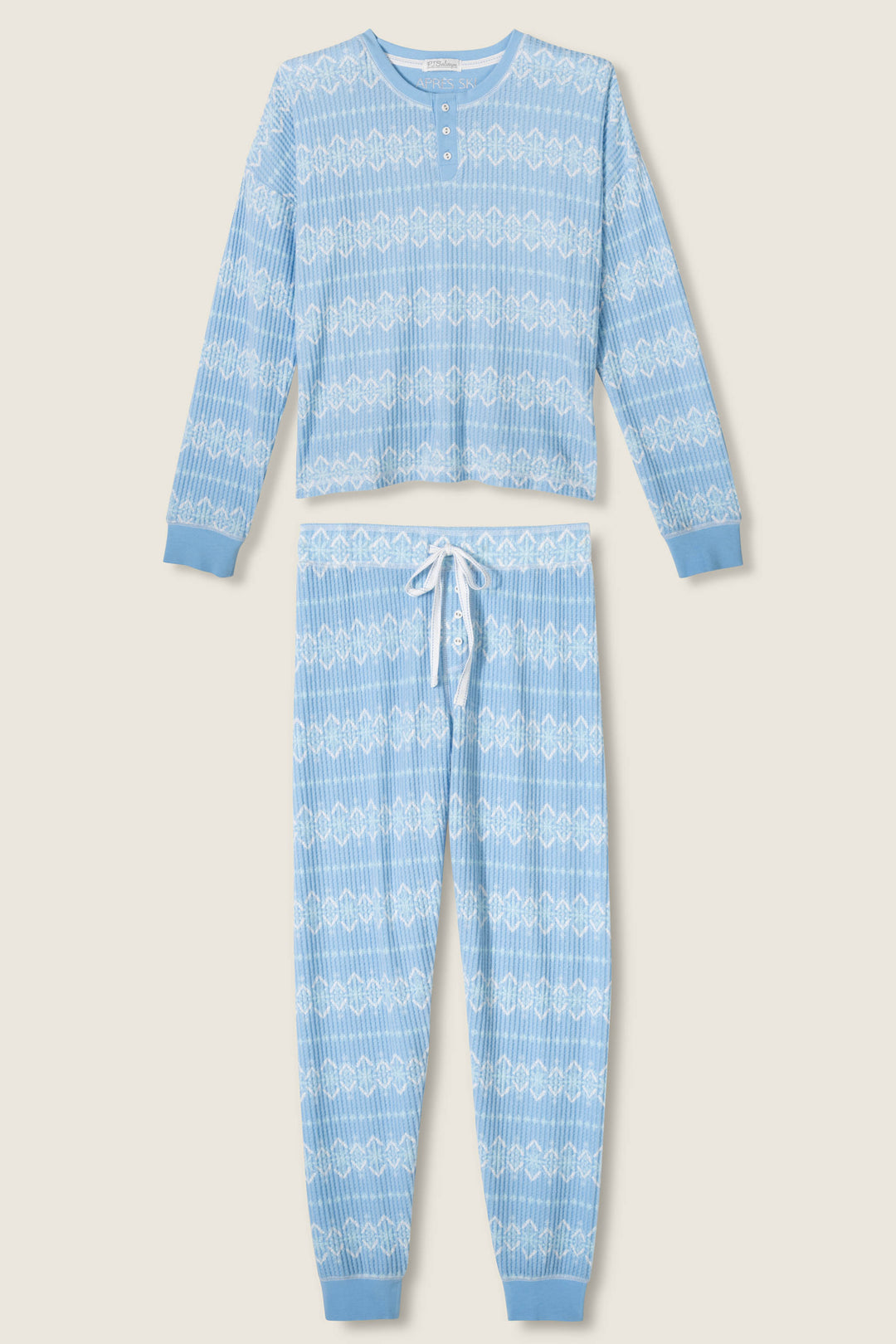 Women's Blue Fair Isle Thermal Pajama Set – Salvage