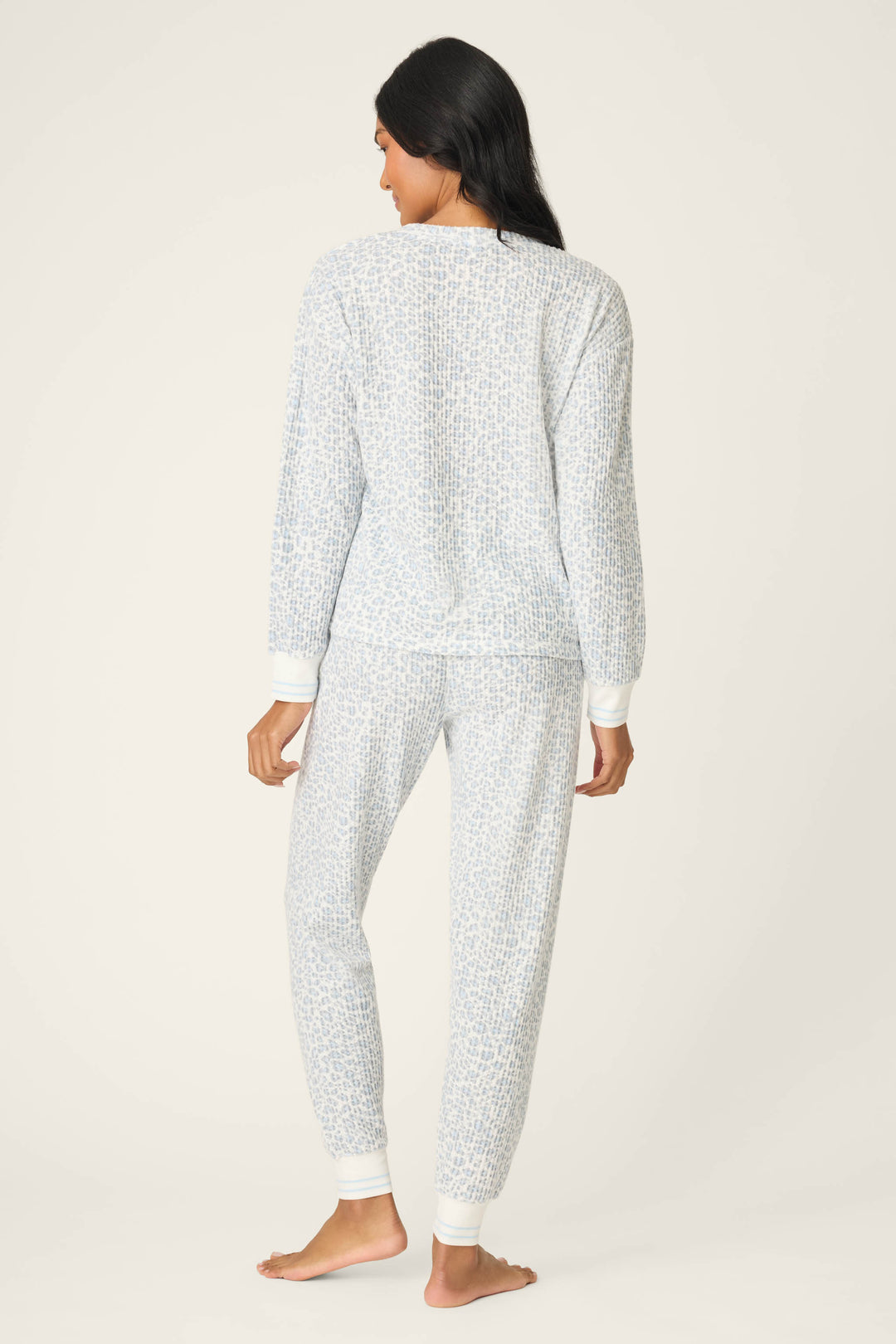 3-Piece Leopard Print Velour PJ Set