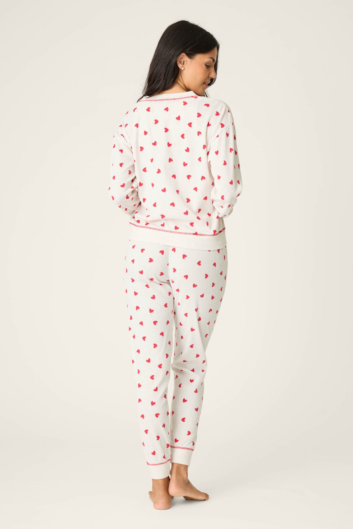 4-Piece Heart Print Thermal Lounge Set | P.J. Salvage