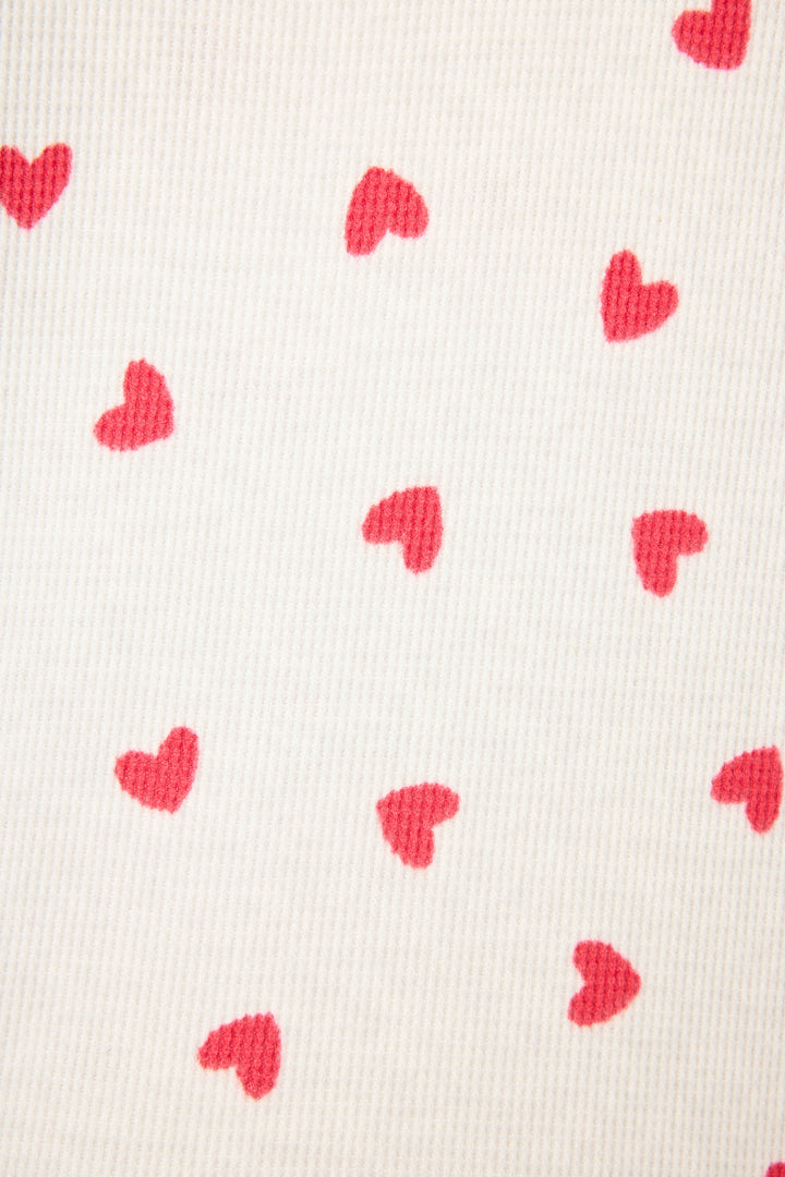 4-Piece Heart Print Thermal Lounge Set - 4-Piece Set - P.J. Salvage
