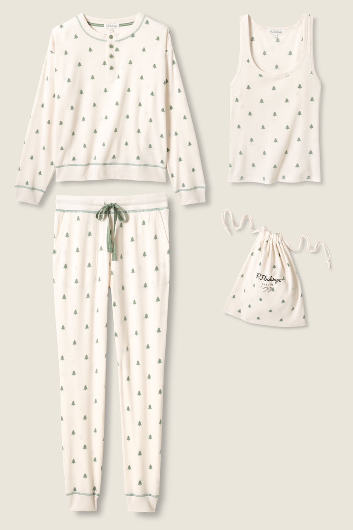 4-Piece Tree Print Thermal Lounge Set - 4-Piece Set - P.J. Salvage