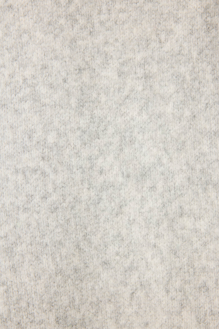 Close-up of the cozy heather grey fabric on the P.J. Salvage "My Dog Is My Valentine" Long Line Cardigan, featuring a soft, fuzzy texture with subtle shading for added warmth and comfort.