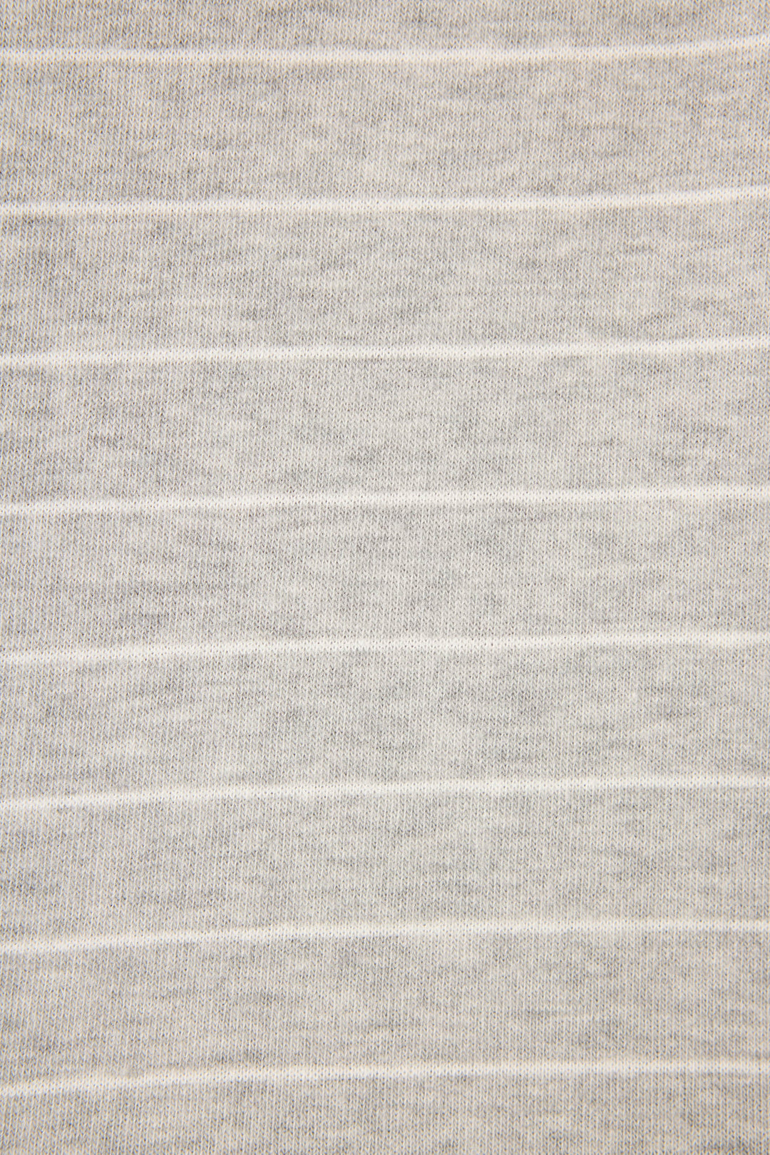 The P.J. Salvage My Dog Is My Valentine Striped Open Leg Pants feature light gray woven fabric with evenly spaced horizontal white stripes and no other patterns or designs.
