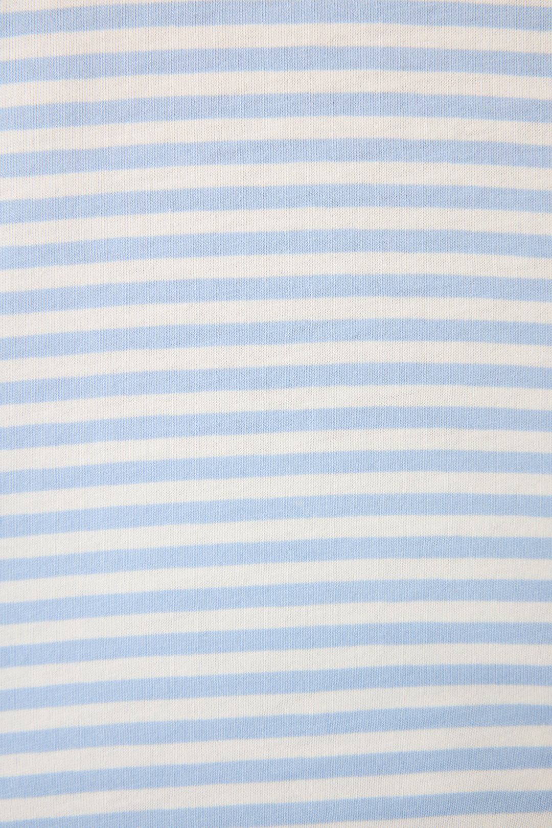 Close-up of the Mix and Match Blueberry Dreams Sleep Set by P.J. Salvage, featuring fabric with evenly spaced horizontal light blue and white stripes and a visible textured finish.