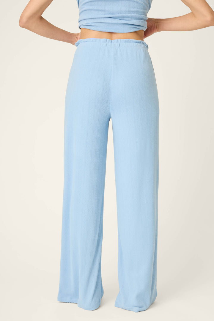More Amour Blue Dream Pointelle Open Leg Pants