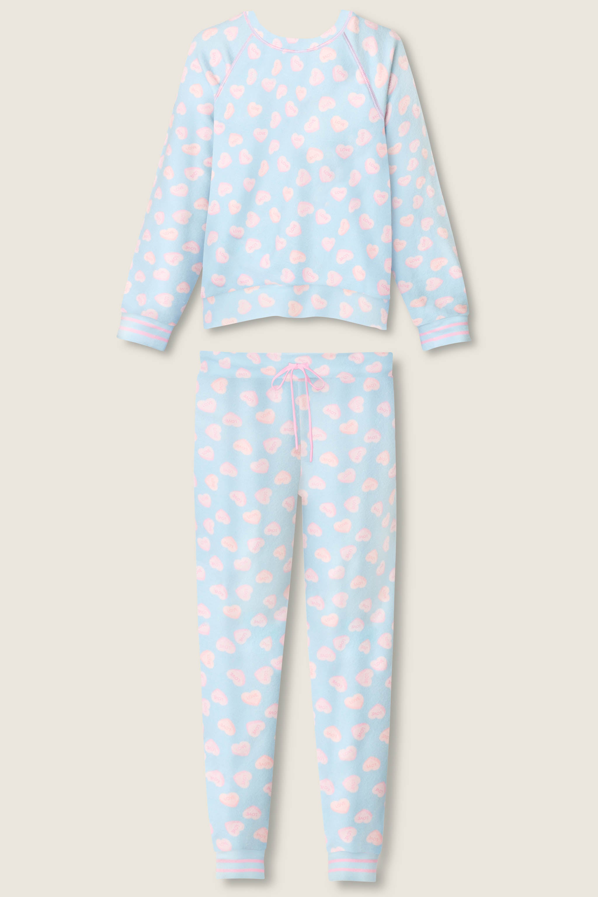 Sweetheart Love Hearts Print Peachy PJ Set | P.J. Salvage