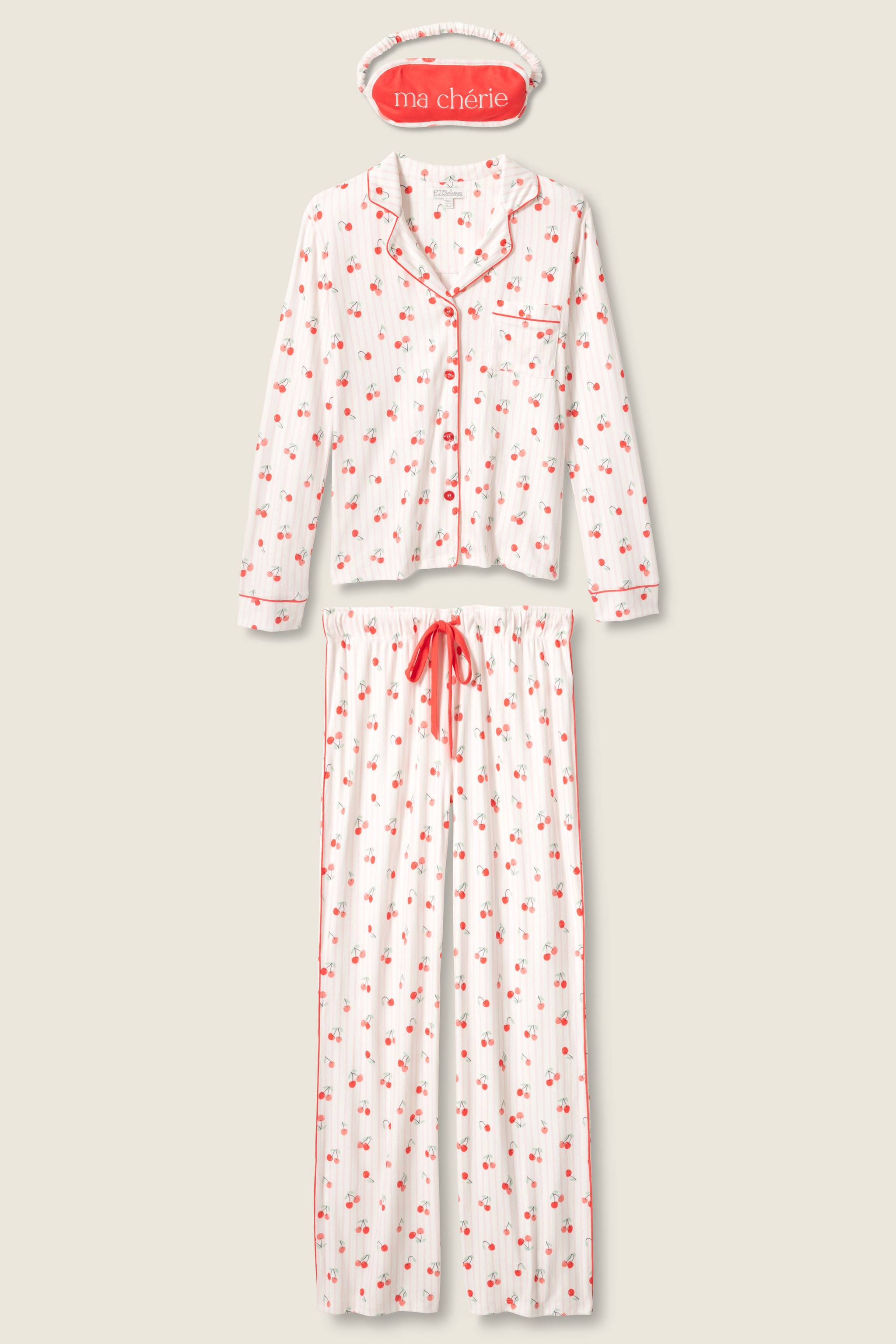 Valentine's Day Cherry Print 3-Piece PJ Set | P.J. Salvage