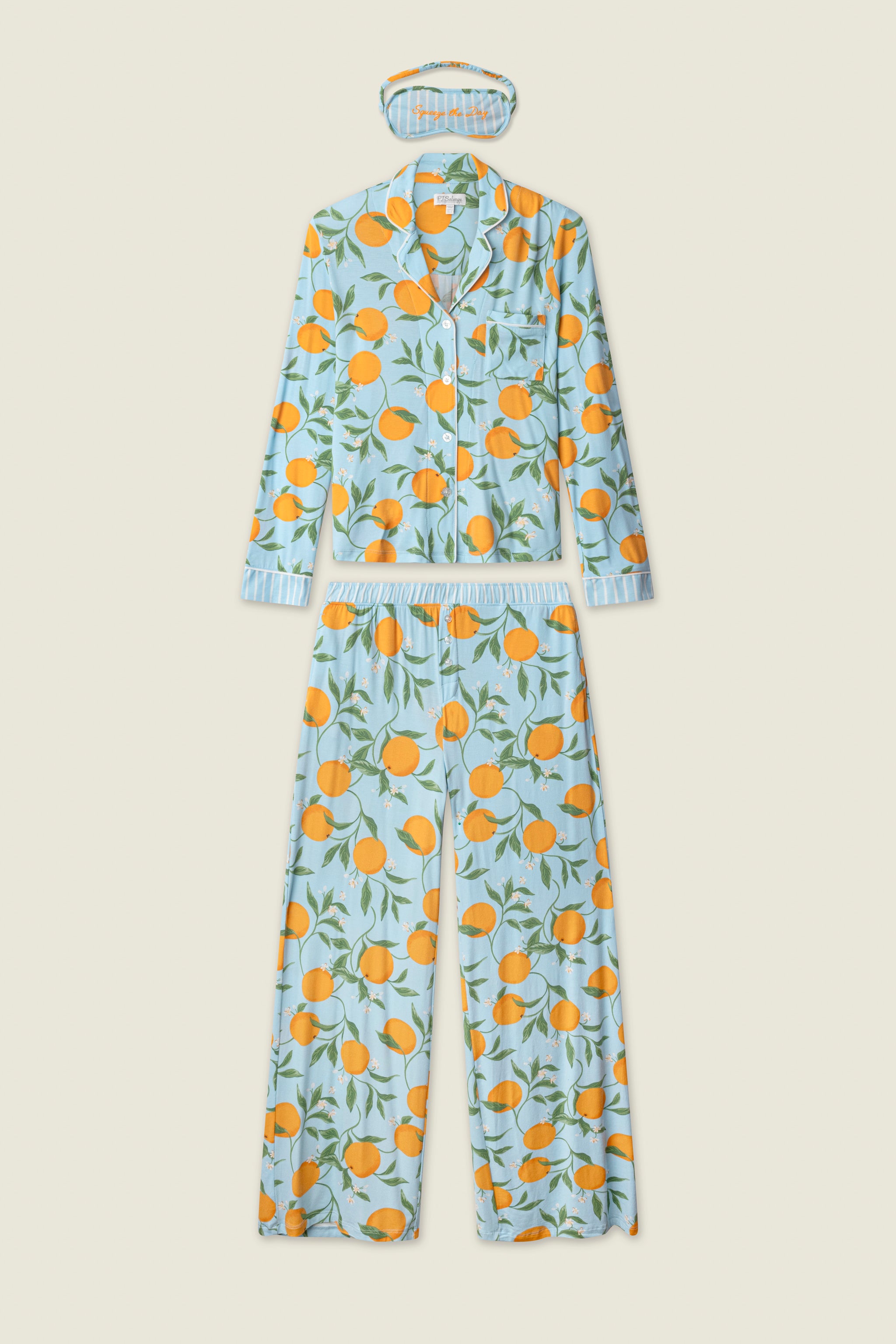 Citrus Dreams Morning Squeeze Long 3-Piece PJ Set | P.J. Salvage