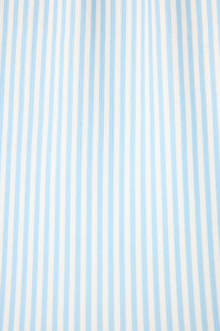 A close-up of the Western Blooms Blue Stripe Darlin 3-Piece PJ Set by P.J. Salvage fabric.