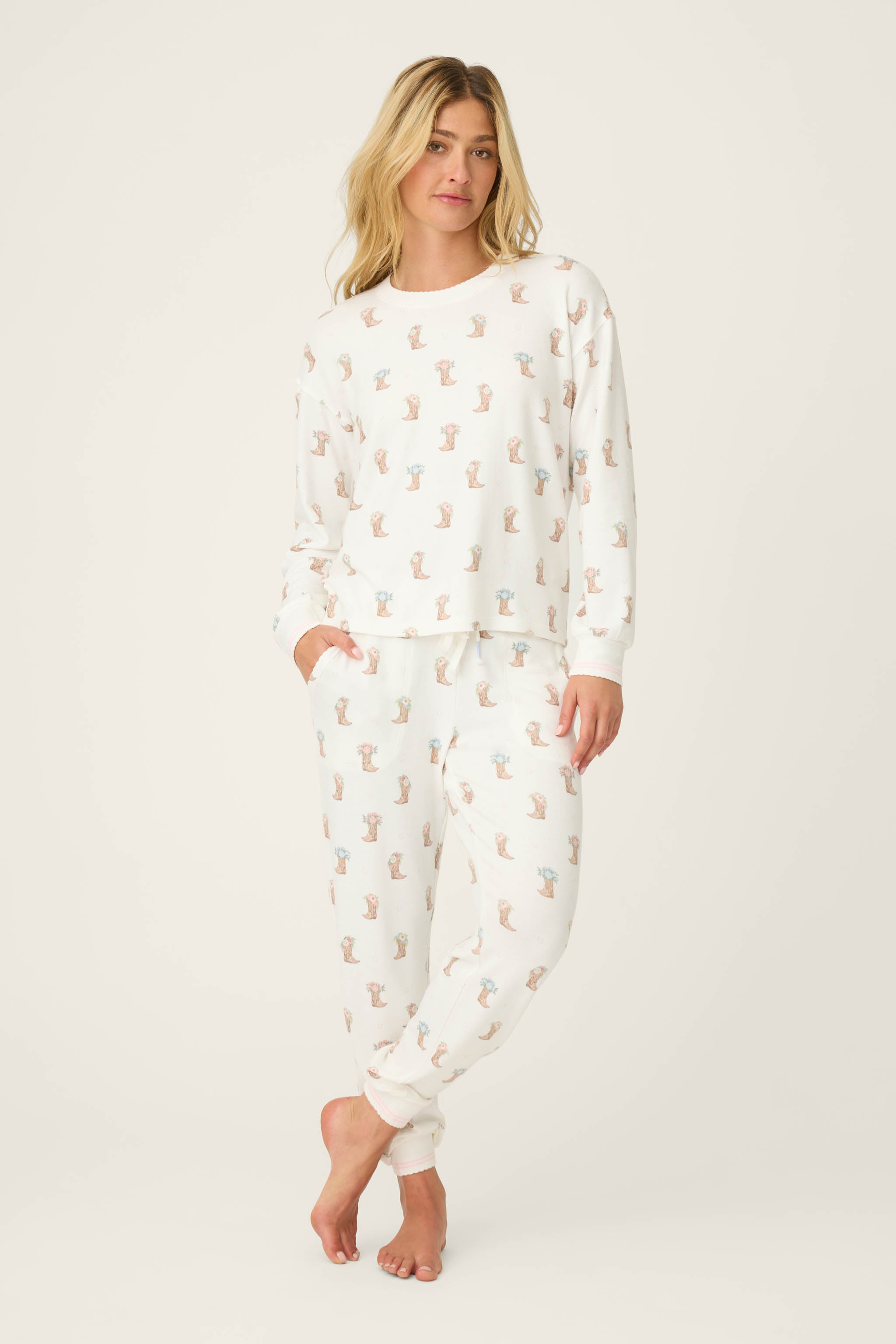 Women's White Western Pajama Lounge Set – P.J. Salvage