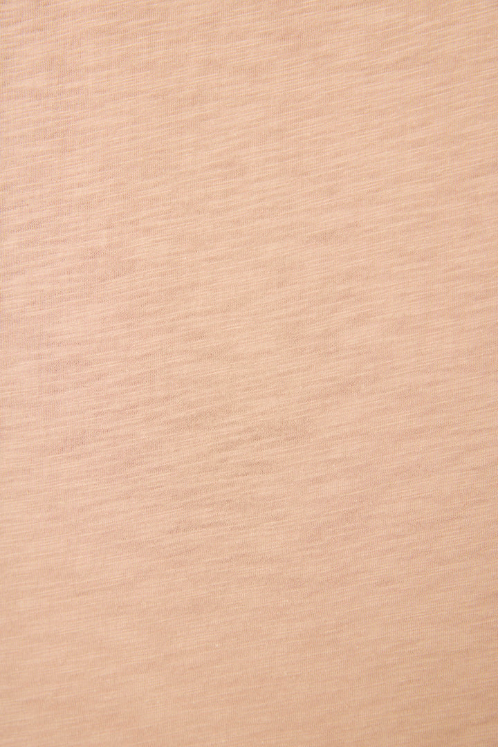 Light beige fabric with a subtle horizontal weave and gentle shade variations, creating a soft, uniform textured appearance.